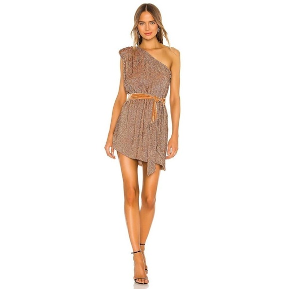 New Retrofete Ella Dress Metallic Bronze Paillette Sequin Women's Size S - Picture 1 of 12
